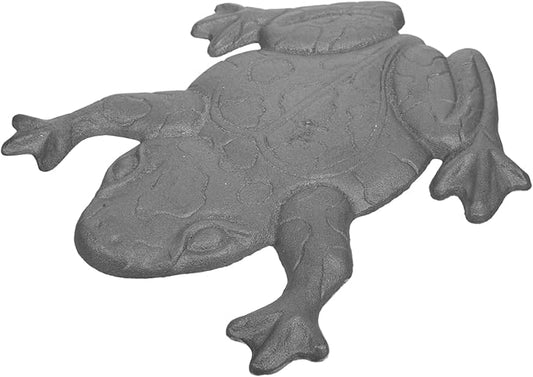 POPETPOP Vintage Frog Stepping Iron Garden Statue Weather Resistant for Outdoor Spaces Pathways