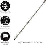 Evergreen Flag Telescoping 5ft Metal Flag Pole | Incl Two Tangle-Free Ring Clips | Stainless Steel | Wall Mounted for Home Garden Outdoor | House and 3'x5' American Flags with Pole Sleeve or Grommets