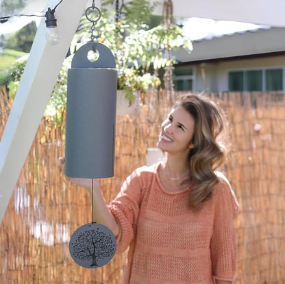 36" Extra-Large Serenity Bell Parameter Unique Serenity Bell with Deep Resonance Metal Cylinder Wind Chimes Outdoor Windbell Deep Tone Garden Decor Sympathy Gift Home Decoration