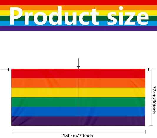 Wehhbtye 2PCS Gay Pride Rainbow Bunting Flag-LGBTQ Lesbian Fabric Hanging Bunting Banner Flag for Pride Day Parades Outdoor Porch Yard Themed Party Celebration Decor