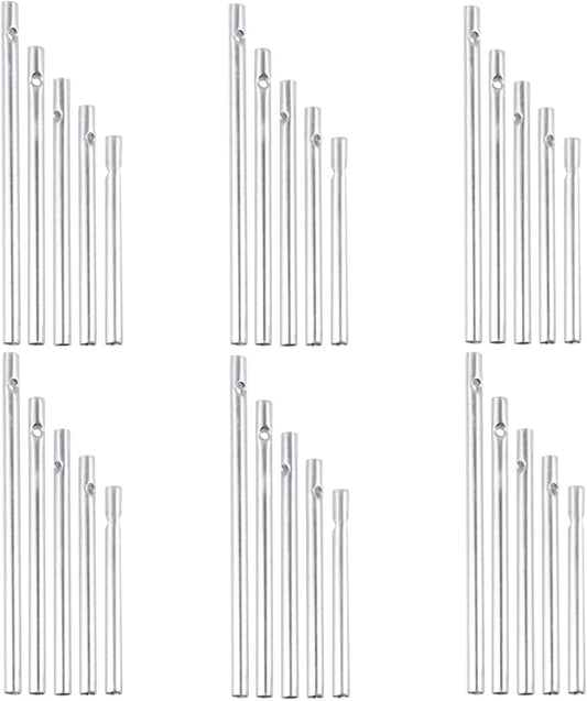 Wind Chime Tubes 30Pcs Wind Chime Kit Wind Chime Parts for DIY Home Garden Outdoor Hanging Decorations 5 Different Length (Wind Chime)