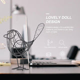 BESPORTBLE 1Pc 20x23cm Garden Figurines Creative Metal Iron Wire Bird Craft Garden Collectible Statue for Decoration Garden(Black)