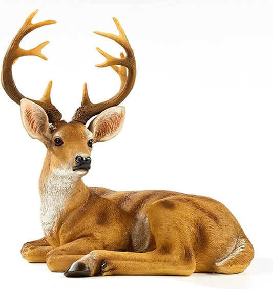 JHVYF Adorable Deer Statue Decor for Garden Yard Buck & Doe Lying Outdoor Sculptures for Home Decor 312