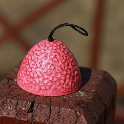 Japanese Sakura Ball Traditional Lucky Small Wind Chimes for Outside, Iwachu Cast Iron Bless Temple Wind Bell Memorial and Sympathy Wind Chimes Indoor Garden Bell, Patio, Balcony Pink