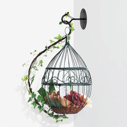 4 Pcs Black Ceiling Hooks for Hanging Plants Holder with Safety Buckle,Ceiling Decor Hook Heavy Duty,Metal Plant Hanger Indoor&Outdoor.Hooks for Hanging Plants,Wind Chime,Bird Feeders (Black)