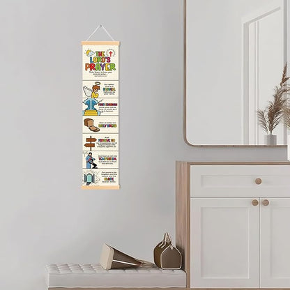 The Lord's Prayer Banner, Church Banner, Christian Rustic Hanging Door Flag, Farmhouse Decorations Outdoor Indoor, Church Activity Decor, Bible Lesson, Scripture and Words Decorations