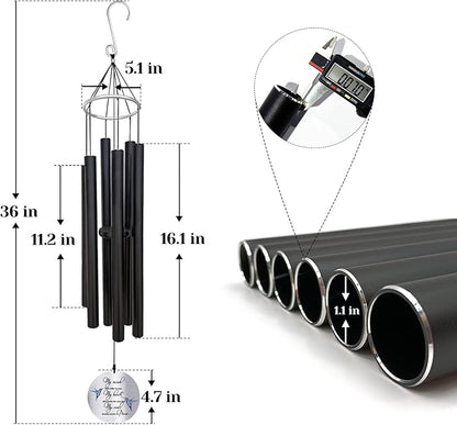 ASTARIN Personalized 30" Bereavement Wind Chimes for Outside, Memorial Gift in Remembrance of a Loved One, Sympathy Gift for Loss of Mother Father Husband, Garden Patio Decor