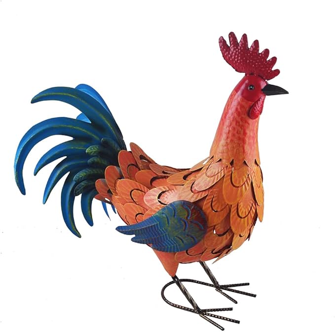 Rooster Statue Chicken Sculpture Garden Decoration Metal Yard Art for Yard Outdoor Decoration