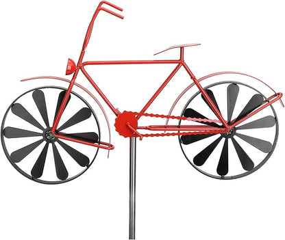 Fdit Vintage Metal Wind, Bike Garden for Yard and Garden, Vintage Wind Sculptures Stake Decoration for Patio Lawn Farm Backyard