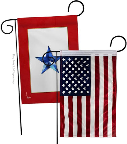 Veterans American Flags For Outside House Blue Star Wall Hanging Decor Home Independence Day Cemetery Decoration For Grave Memorial Yard Sign 4th Of July Poster Door Canvas USA Poster Gifts