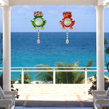 Garden Suncatcher, 2 Pack Hanging Frog Suncatchers with Rainbow Maker Crystal, Hand-Painted Metal Sun Catchers Indoor Window for Garden, Patio, Balcony, Indoor Window
