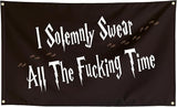 I Solemnly Swear All The Time Funny Meme Flags Cool Flags Banner 3x5 FT Room Guys Girls College Dorm Bedroom Frat Man Cave Wall Hangings Black