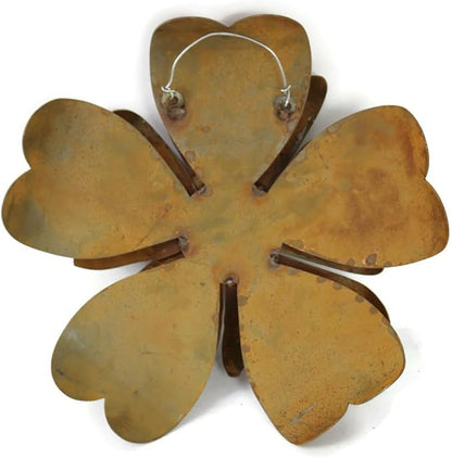 Metal Rustic and Colorful Flower Stakes Ranging from 9.5 to 36 Inches Tall (Sunflower Wall Hanger 14.5" Tall, Naturally Rusted)