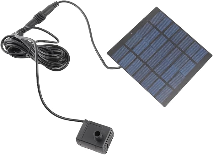 Zerodis Solar Fountain Pump, Brushless with 4 Sprinkler Heads for Garden Pond Bird Bath, Solar Powered Fountain Kit, 30-60cm Water Height, Tempered Glass Panel