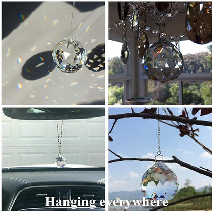 H&D 10pcs 30mm Clear Crystal Ball Feng Shui Lamp Prism Rainbow Suncatcher Wedding Decor Ceiling Lamp Lighting Hanging Drop Pendants