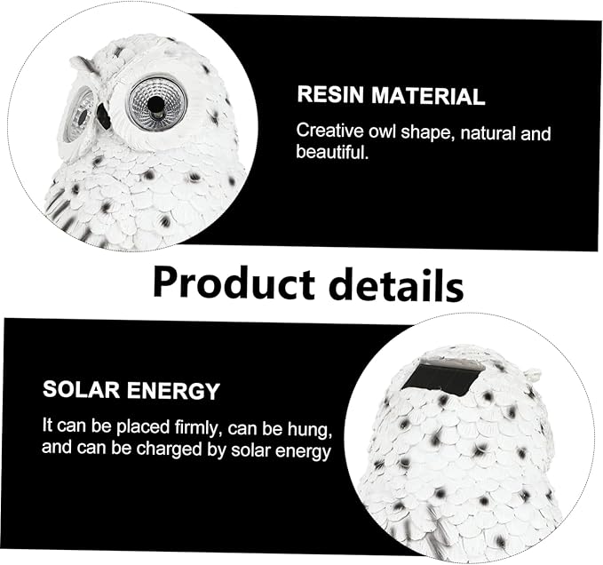 Vaguelly Creative Solar Resin Sculpture Outdoor Indoor Decor for Garden Patio Backyard Solar Powered Night Light for Home Landscaping