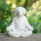 OLOMA Yoga Dog Yard Garden Sculpture Concrete Stone Statue Resin Coated Heavy Weather Resistant Indoor Outdoor Decorative Accent Feature for Patio Display Decorative Garden Accent Feature