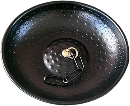 MYCENSE Hand Hammered Rain Chain Anchoring Basin, Sturdy Metal Decorative Downspout, Powder Coated Spill Bowl for Outdoor Garden Feature Display