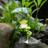 Adorable Animal Garden Statue with Umbrella - Charming Outdoor Decor for Yard, Patio, or Garden (Frog Read a Book)