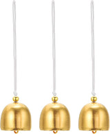 PATIKIL 3 Pcs Wind Chime, Hanging Bells Temple Bells Retro Outdoor Hanging Metal Chinese Wind Chime Round for Outside Garden Camping, Gold White