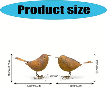 2pcs Garden Statues Yard Ornament Iron Bird Ornament Animal Statue Sculpture Tree Decoration Outdoor Decoration Garden Outdoor Rusted Metal Bird Statue