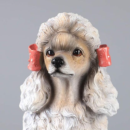 Garden Statue Animal Sculpture Outdoor Decor Gift Statue Decoration, Poodle Sculpture Resin Model, Living Room Garden Decoration Crafts, Children's Friends and Gifts 24 17 23.5cm