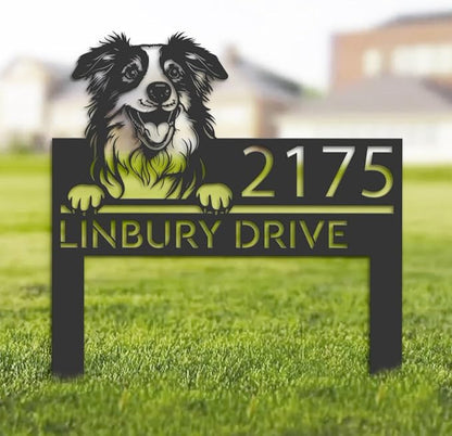 Australian Shepherd Sign,PAustralian Shepherd Remembrance Stake,Australian Shepherd Memorial Stake,Australian Shepherd Present,Australian Shepherd Dog House Decor,Dog Address Plaque.