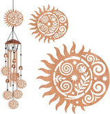 Wind Chimes for Outside, Sun Moon Aluminum Tube Windchime Melodious Melodic for Porch Patio Garden Decor, Unique Metal Memorial Wind Chimes Housewarming Gifts for Friends and Family