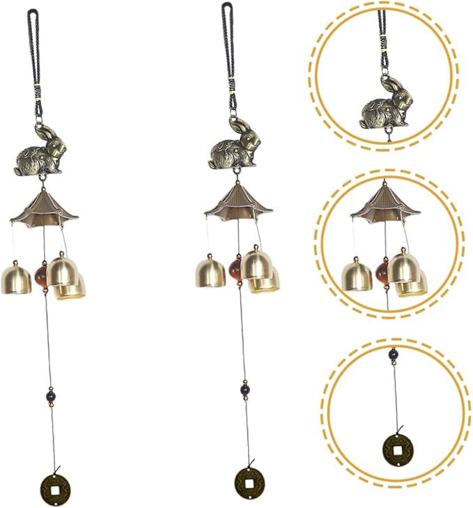 balacoo 2pcs Unique Outdoor Wind Chimes Bell Metal Alloy Garden Decor Wind Chime Home
