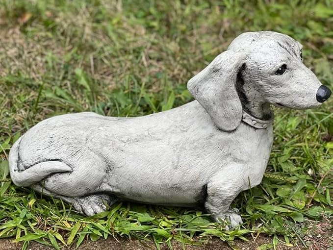 Dachshund Figure Gift Dog Lover Backyard Decor Garden Statue Concrete pet Outdoor Sculpture Pet Decor Dog Statue Memorial Stone