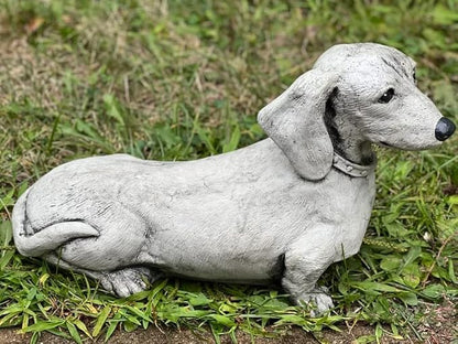 Dachshund Figure Gift Dog Lover Backyard Decor Garden Statue Concrete pet Outdoor Sculpture Pet Decor Dog Statue Memorial Stone