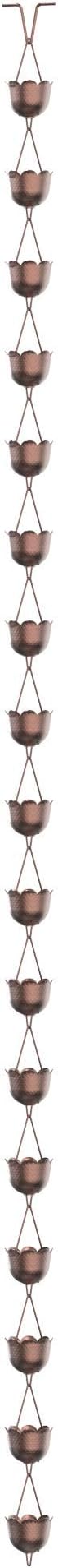 Rain Chains Direct - Pineapple Rain Chain - 8.5 FT - Pure Solid Copper - Premium Rain Chains for Gutters