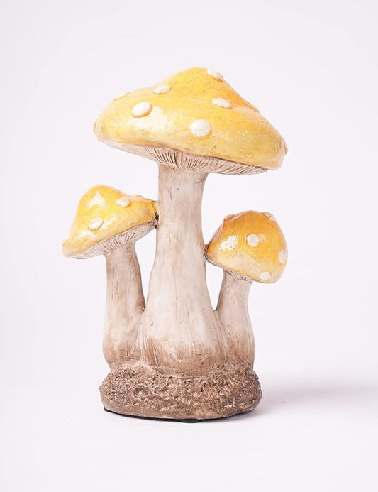 SEINHIJO Mushroom Decor Sculpture Garden Gifts Statue Outdoor Fairy Figurine Modern Patio Arts Polyresin 7.1inch