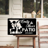 MeMate Personalized Metal Sign for Backyard, Custom Name Sign for Outside, Large Metal Housewarming Gift