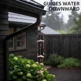 4.3ft Rain Chains for Gutters Aluminum, Outdoor Decorative Rainchain Heavy Duty Gutter Catcher Downspout Replacement, Durable Hanging Rain Gutter Chain for Eaves Drainage and Home Display (Mushroom)