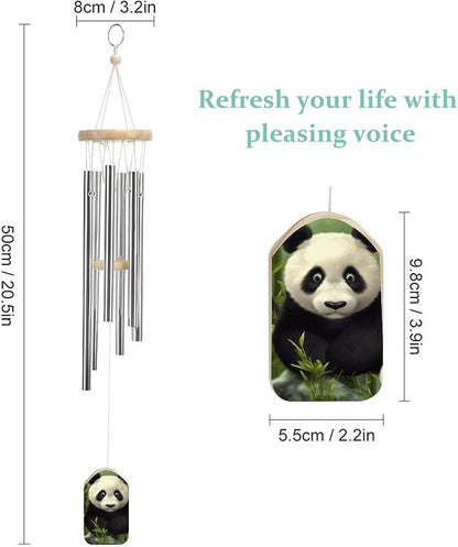 Large Aluminium Wind Chimes 20.5" Inches Cute Panda Wind Chimes for Outside Memorial Wind Chimes Sympathy Wind Chime for Outdoor Garden Patio Decoration