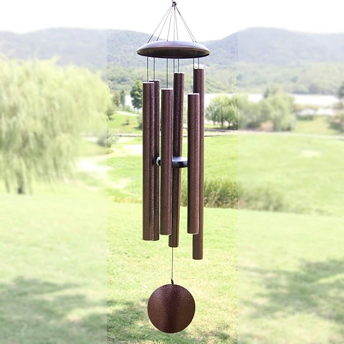 Sympathy Wind Chimes for Outside Deep Tone,45 in Large Windchimes Tuned Deep Tones Memorial Gift for Mom Dad Grandma Loved One,Sympathy Gift Wind Chimes for Garden Patio Hanging Décor，Bronze