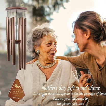 Mom Wind Chimes 32", Birthday Gifts for Mom from Daughter Son, Love Reminder Gifts for Mothers Day Thanksgiving Christmas，Wind Chimes for Mother