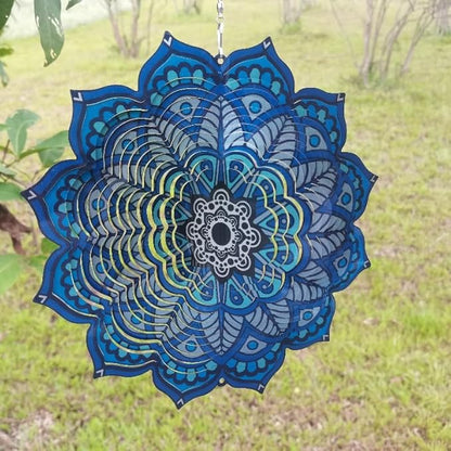 Hanging Wind Spinners Outdoor- Wind Spinner Outdoor Clearance,Mandala Flower Hanging Wind Spinner，Garden Decor,Spinners for Yard and Garden, (10 inch)