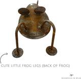 Rusty Garden Frog, Rustic Outdoor Decor, Whimsical Frog Statue, Metal Yard Art