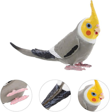 Totority Realistic Cockatiel Ornament 3.74In Solid Bird Figurine Lifelike Parrot Model for Home Office Outdoor Decor Wildlife Sculpture