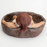 Bits and Pieces - Gnome Relaxing Pool - Elf Birdbath Garden Art Statue - Outdoor Garden Decor Sculpture