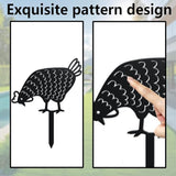 WADORN 3Pcs Chicken Metal Decorative Garden Stakes, Adorable Hen Silhouette Metal Outdoor Statues Animals Garden Ornament Gifts Black Yard Art Decoration for Outdoor Backyard Patio Lawn Walkways