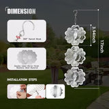 12PCS Stainless Steel Bird Deterrent Wind Spinners for Outside – Reflective Outdoor Bird Repellent Hanging Ornaments, Humane Pigeon Scarer for Yard Garden, Balcony, Patio, Roof & Window (12, Flower)