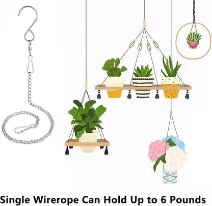 Swivel Hooks, 12 Pack 360° Hanging Swivel Hooks with 12.9in Extended Chain for Outdoor Wind Spinners, Wind Chimes, Windsock and Crystal Twisters Parts Supplies (12 Pack)