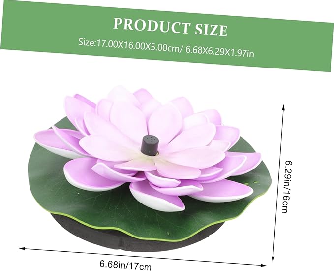 Totority Solar Floating Fountain Water Lily Pond Decor Solar-Powered Lotus Pad Fountain for Outdoor Garden Pool and Backyard Waterscape Eco-Friendly and Easy to Use 6.69X6.29X1.96In