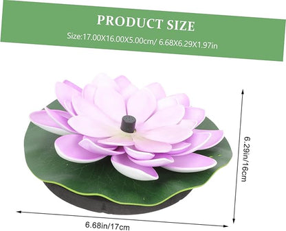 Totority Solar Floating Fountain Water Lily Pond Decor Solar-Powered Lotus Pad Fountain for Outdoor Garden Pool and Backyard Waterscape Eco-Friendly and Easy to Use 6.69X6.29X1.96In