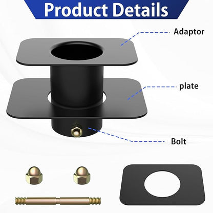 4pack Rain Chain Gutter with Bolt Anti-Rust Black Metal Adapter Decorative Rain Chains for Outside Gutter Downspout Adapter
