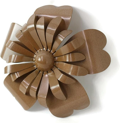 Metal Rustic and Colorful Flower Stakes Ranging from 9.5 to 36 Inches Tall (Sunflower Wall Hanger 14.5" Tall, Mocha)