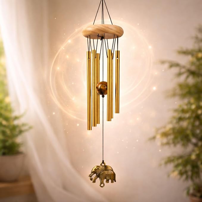 Positive Vibes Wind Chime (15 Inch) with Soothing Melody – Elegant Wind Bells for Home, Balcony, Garden, Patio & Outdoor Décor